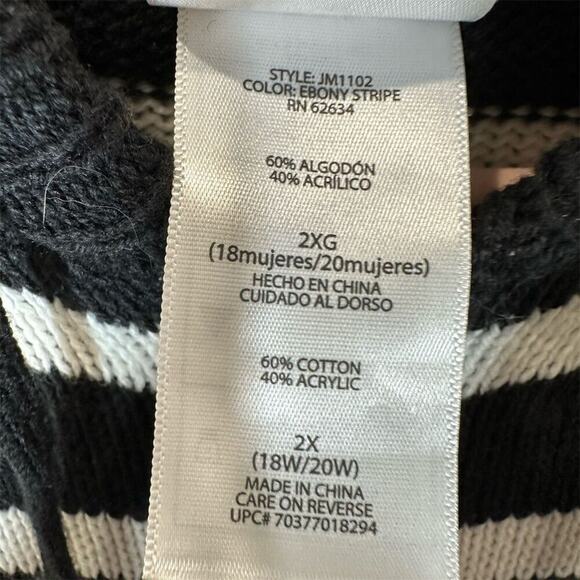 Just My Size Women's 1X Black Striped Hooded Cardigan Long Sleeve - Picture 4 of 11